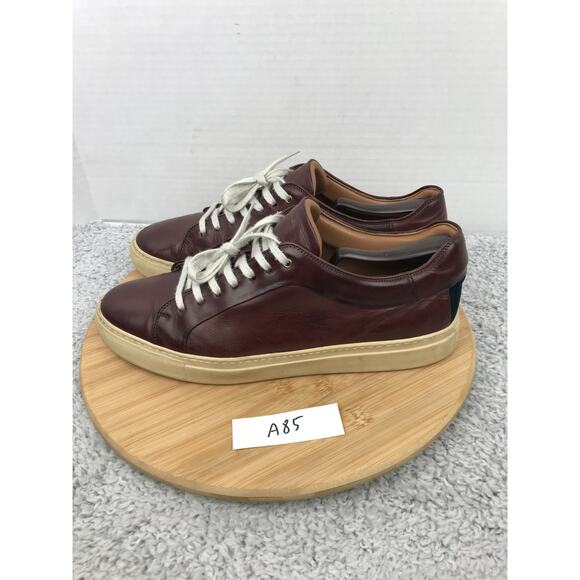 Paul Smith Burgundy Leather Low Casual Lifestyle Daily Sneakers Mens 44 540213